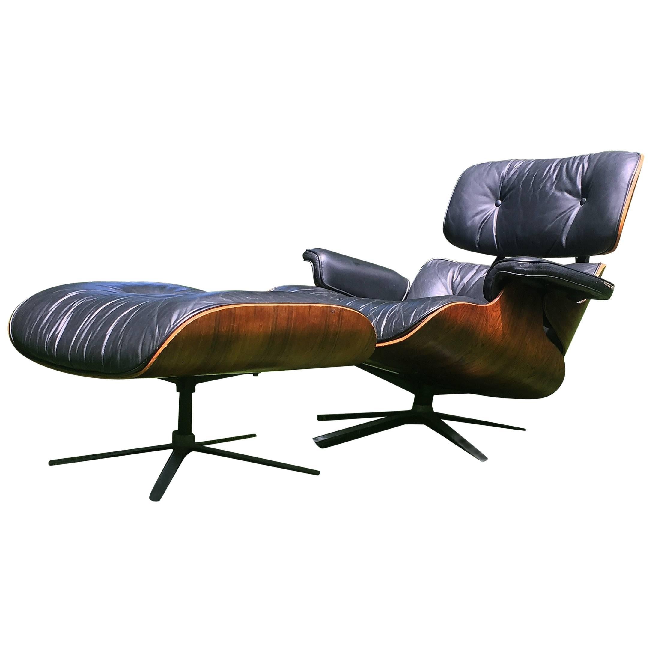 Herman Miller Eames Lounge Chair and Ottoman in Rosewood