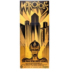 Vintage Large Sci-Fi Movie Poster for the Utopian Film Metropolis Directed by Fritz Lang