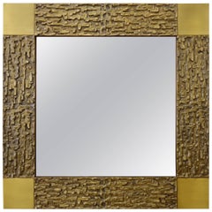 Luciano Frigerio Cast Bronze Mirror, 1970s