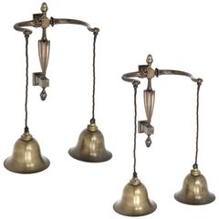 Pair of Late 19th Century Brass Wall Lights