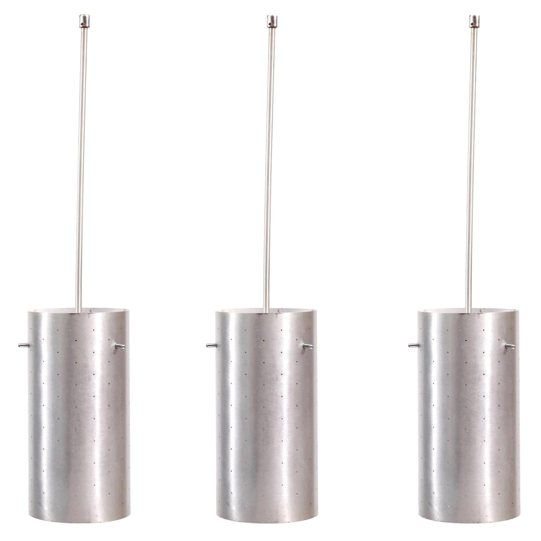 Lightolier Aluminum Pendant Lights, 1950's