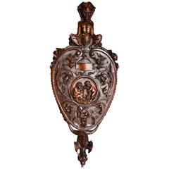 Used 19th century Exhibition Quality Italian Walnut Bellows in the Renaissance style 
