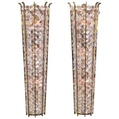Magnificent Pair of Large Italian Mid-Century Modern Sconces, 1970s 3