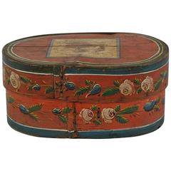 19th Century Dutch Folk Art Painted Bentwood Box 7