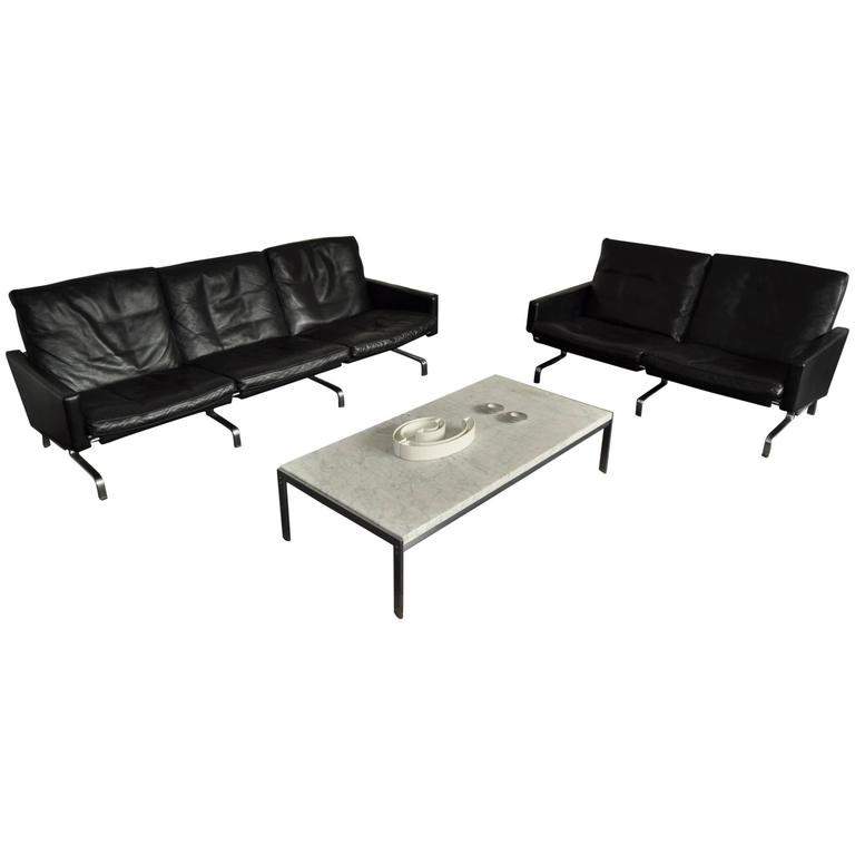 Sofa Set by Poul Kjaerholm for E. Kold Christensen, Denmark 1958 For