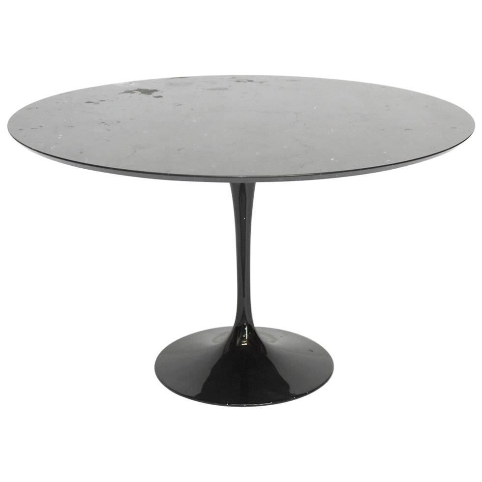 Mid-Century Black Marble Eero Saarinen Design Tulip Dining Table
