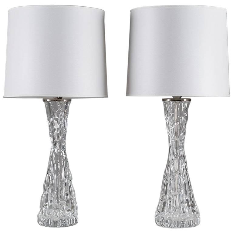Swedish Mid-Century Table Lamps by Carl Fagerlund for Orrefors