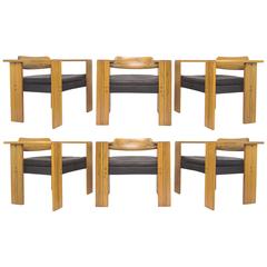 Afra and Tobia Scarpa Set of Six Italian "Artona" Dining Chairs, circa 1970s 8