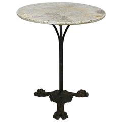 Rare 19th Century French Bistro Table with Marble Top