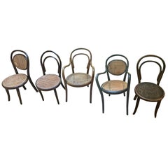 Vintage Thonet  bentwood Collection of Five   different Children’s Chairs, 1900 child