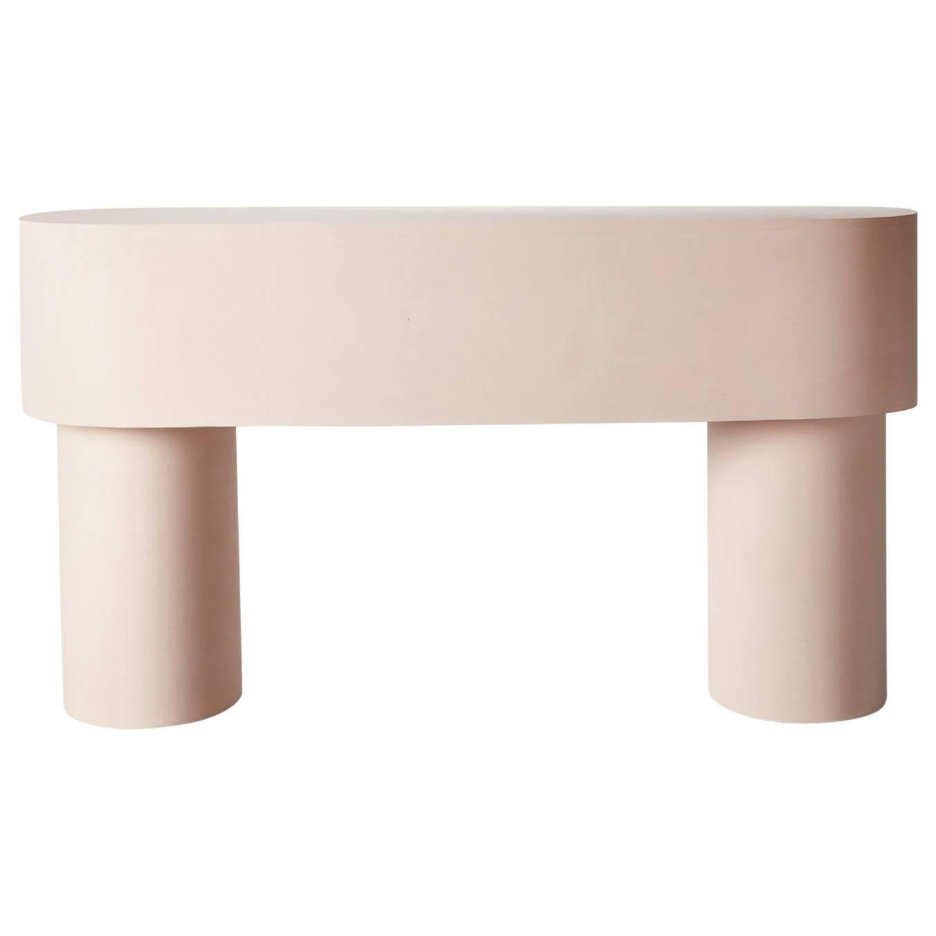 Handcast Jesmonite Decorative Pink Pilotis Console Table by Malgorzata Bany For Sale
