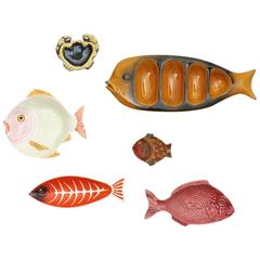 Wall Decoration with 20th Century European Ceramic Fishes 2