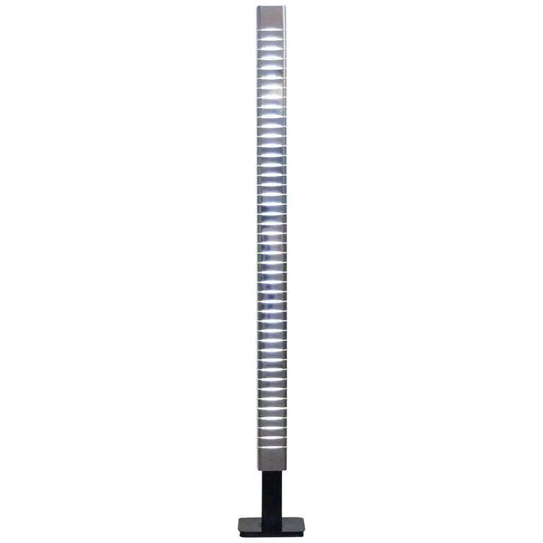 Lamperti Floor Lamp, Sculpted in Chrome, 1960s For Sale