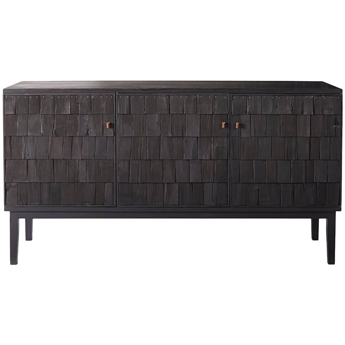 Handmade Scorched Shake Sideboard Cabinet by Sebastian Cox Benchmark Furniture For Sale