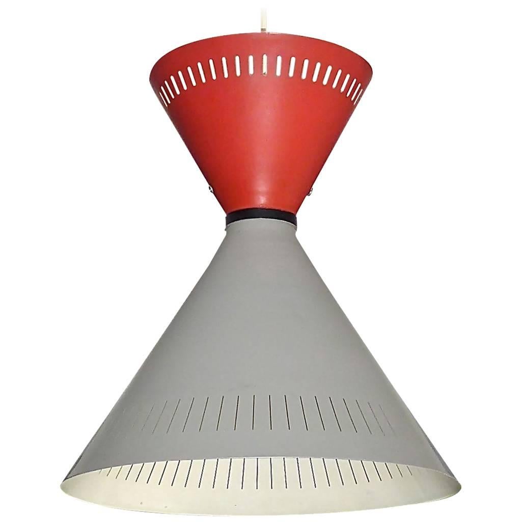 Large Pendant Lamp and Sconce Stilnovo Arteluce Lumi Style Grey Red Black 1950s For Sale