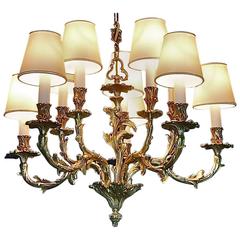 Gilt Bronze Baroque Rococo Style Floral French Chandelier in Maison Baguès Style 1