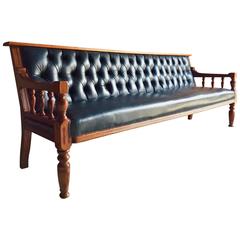 Vintage Chesterfield Sofa Settee Club Style Very Large Button-Back, 1900