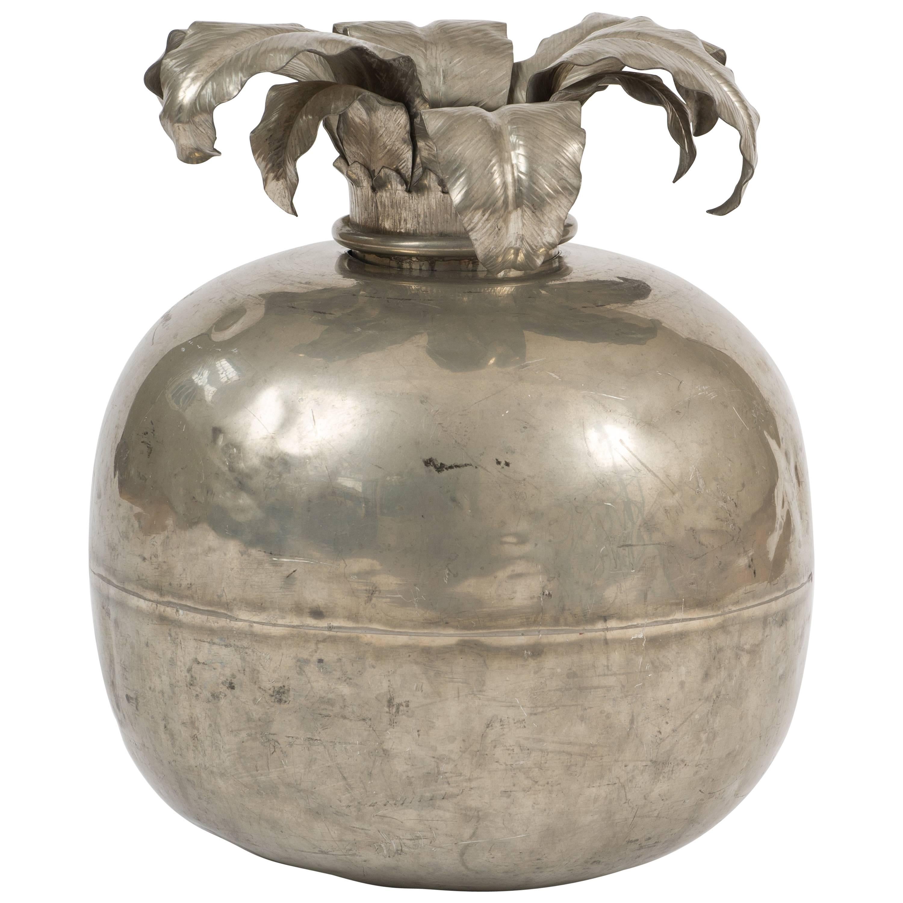 Monumental  1950s Silvered 'Pomegranate' Vase