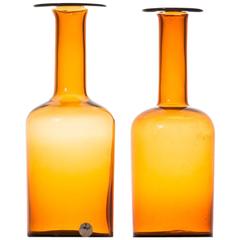 Otto Brauer Glass Vases by Kastrup Holmegaard in Denmark