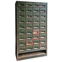 Industrial Steel Chest Cabinet Mid-Century 36 Drawers Loft Style Metal 9