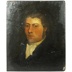 Early 19th Century Small English Oil on Canvas Portrait Georgian Gentleman 2