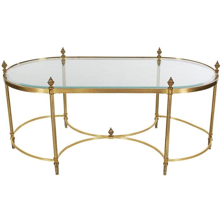 Hollywood Regency French Style Brass Glass Tail Table After Hollywood Regency French Style Brass Glass Tail Table After Maison Jansen For