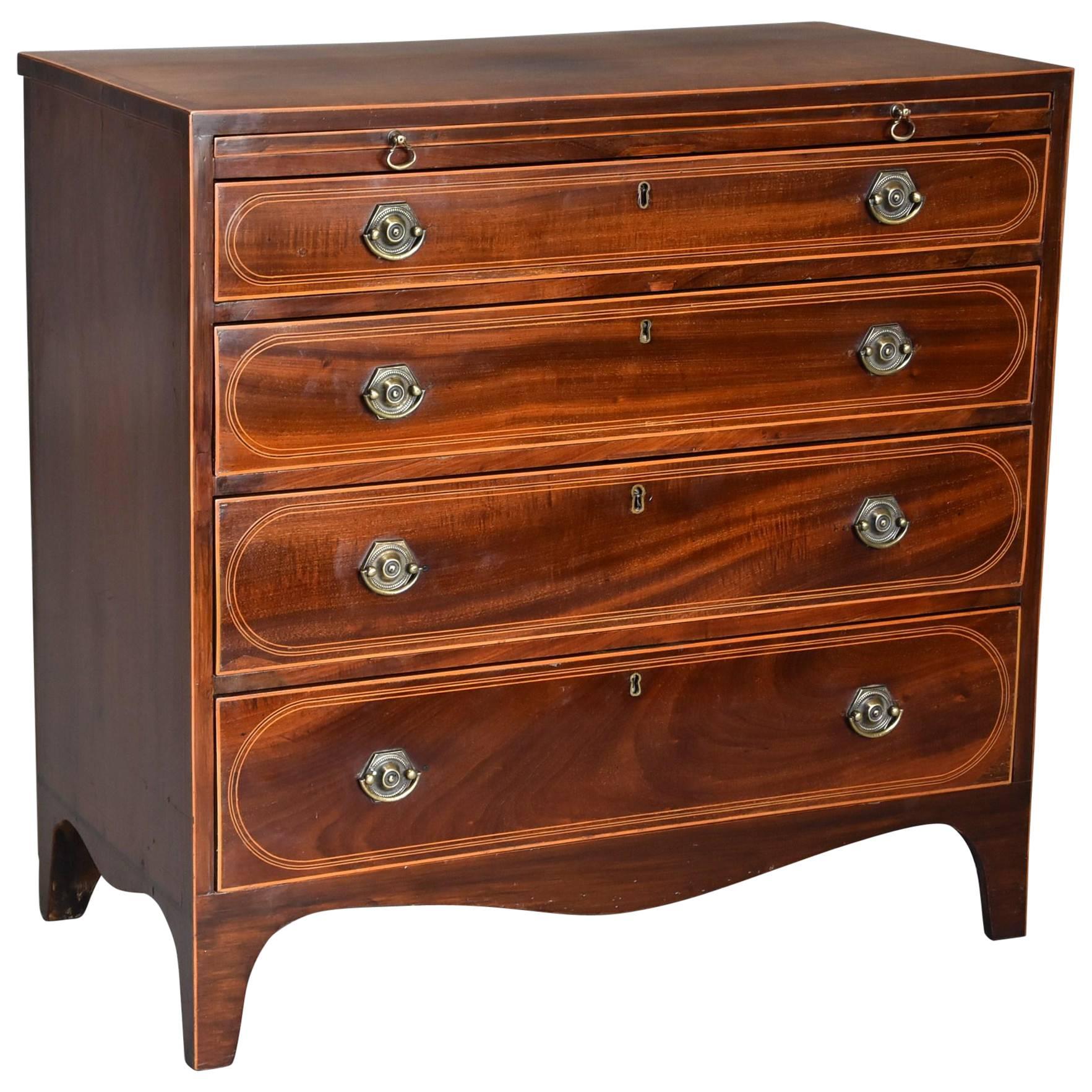 19th Century Mahogany Chest of Drawers in the Hepplewhite Style by Druce & Co For Sale