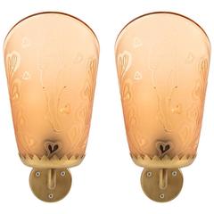 Bo Notini Wall Lamps Produced by Glössner in Sweden