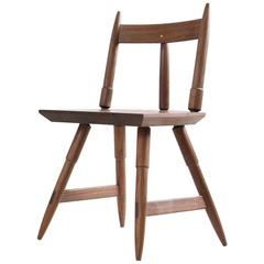Rockport Chair in Walnut with Brass Inlay, Custom Made by Studio Dunn