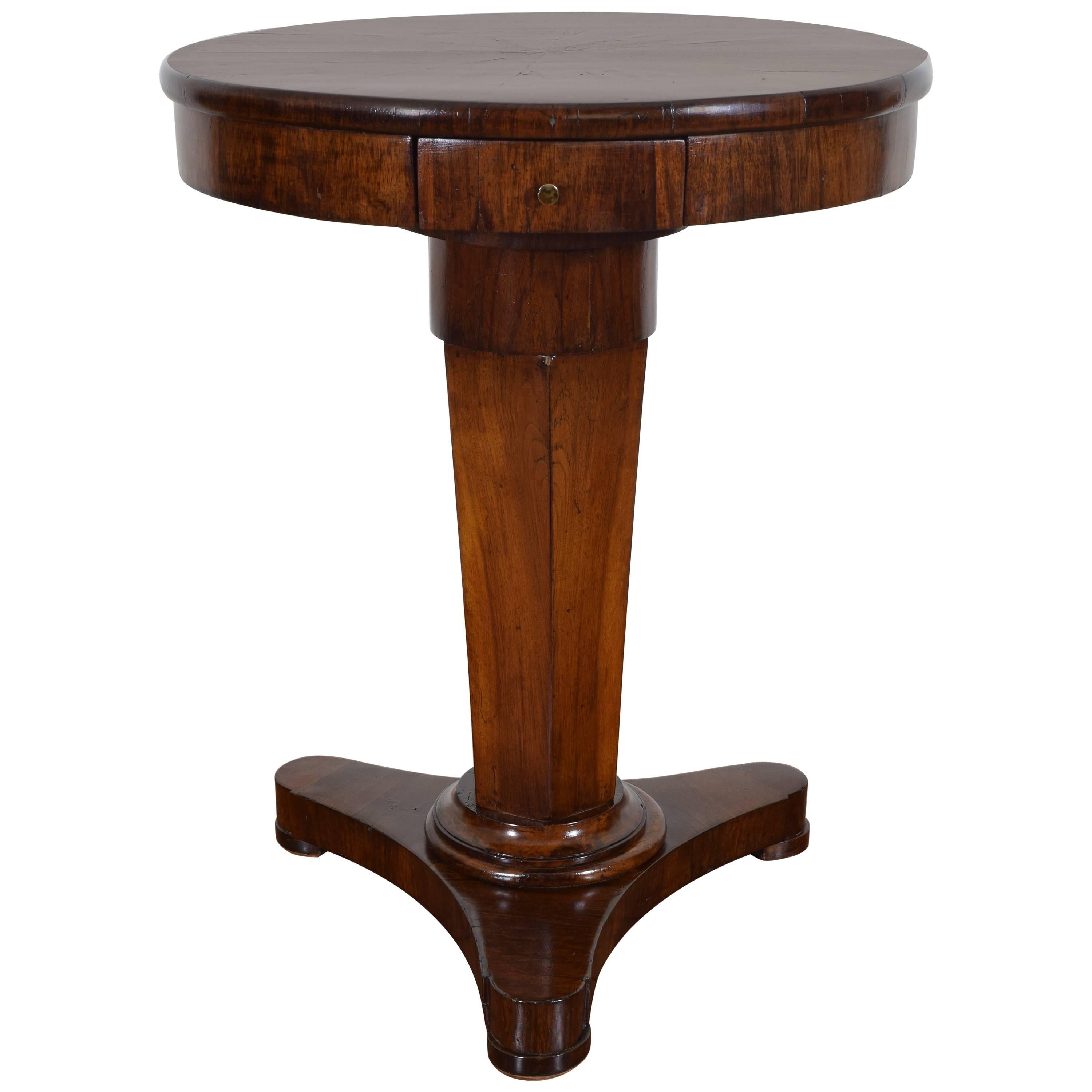 Italian Late Neoclassical Period Mahogany One-Drawer Center Table, 19th Century