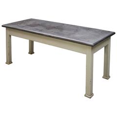 Early Century Steel Clad Industrial Kitchen Table 10