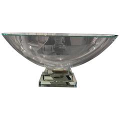 Stueben Style Thick Glass Centerpiece Bowl 