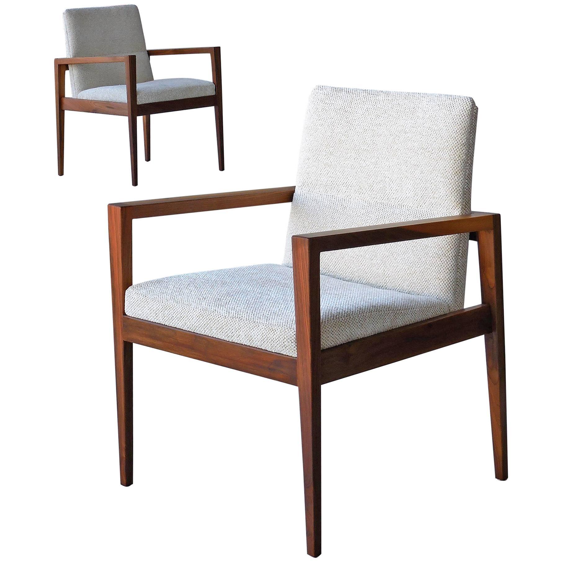 Jens Risom Pair of Mid-Century Walnut Chairs