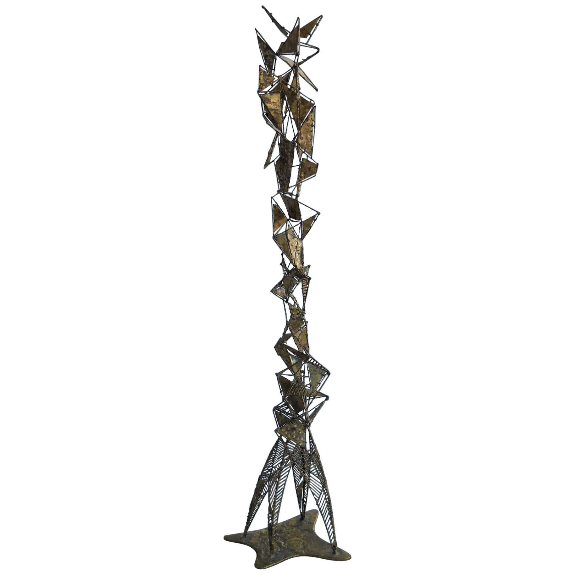 Mid-Century Abstract Metal Sculpture by Edgar Britton