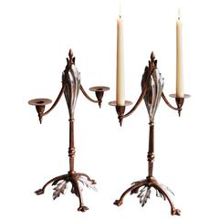 Pair of Arts & Crafts Candelabra by W.A.S Benson