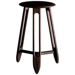 Tibula Large Stool by Materia Designs in Black Walnut with Stretcher, 2016 5