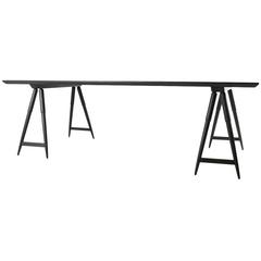 Rockport Sawhorse Table, White Oak with Seasoned Black Finish by Studio Dunn 10