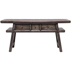 Chinese Plank Top Tapered Leg Table