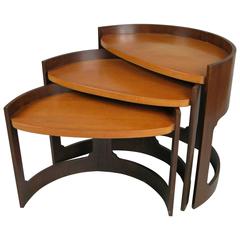 Set of 1960s Curved Stacking Nesting Tables