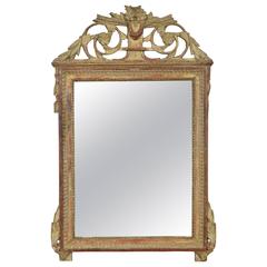 French Louis XVI Carved Giltwood Mirror, Late 18th Century