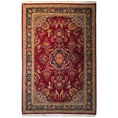 20th Century Turkish Carpet Hereke Silk and Gold Thread Signed