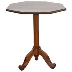 French Directoire Period Walnut Octagonal Table, First Quarter of 19th Century