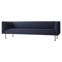 Godot Three-Seat Sofa, Iskos-Berlin W. Steel Legs & Fabric Upholstery, Quickship 4