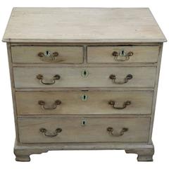 Small 18th Century Georgian Bleached Oak English Graduated Chest of Drawers