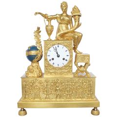 French Empire Period Ormolu Bronze Clock 3