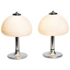 Paire de lampes de table en forme de champignon