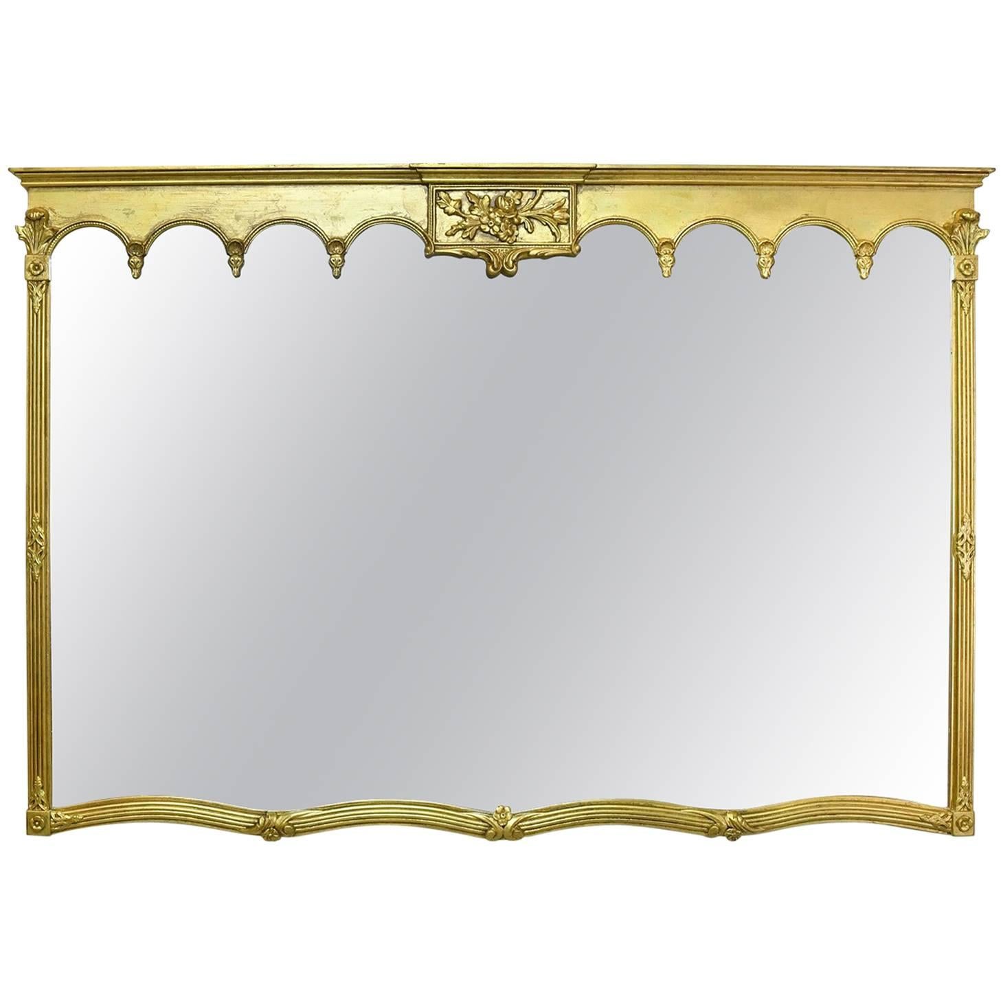 Early 20th Century Large Gilded Mantle Mirror
