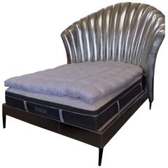 Silver Italian Leather Bed