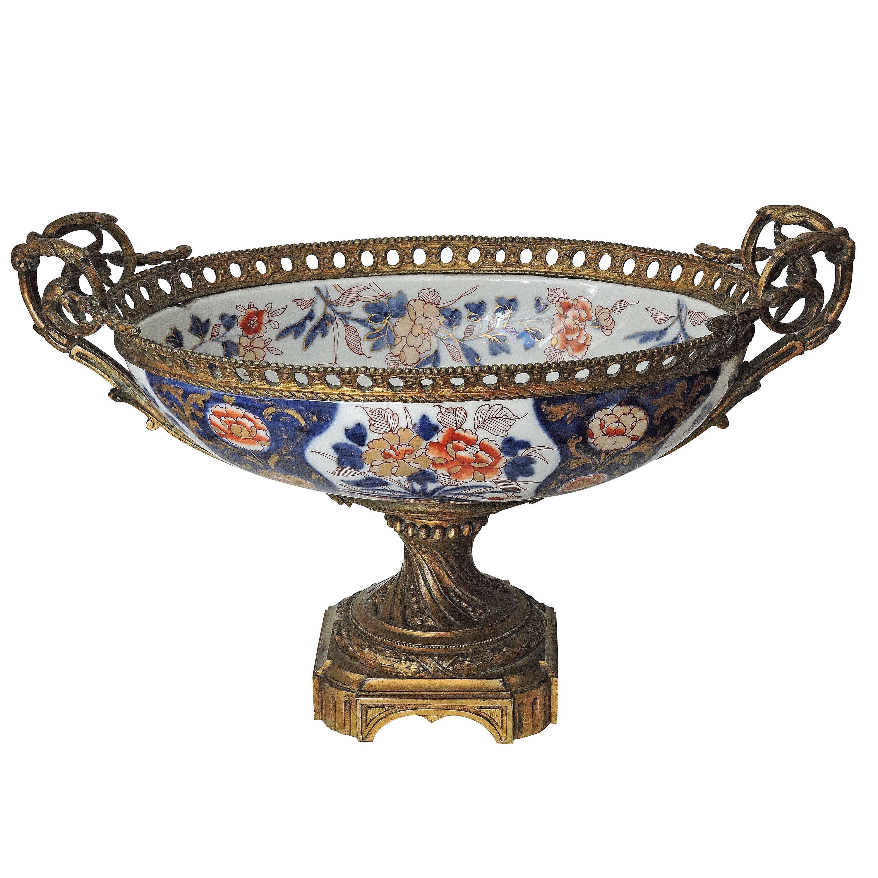 19th Century Louis XVI Style Ormolu-Mounted Bayeux Porcelain Centrepiece