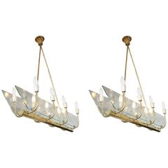 Pair of Italian Eight Light Floral Chandeliers 6